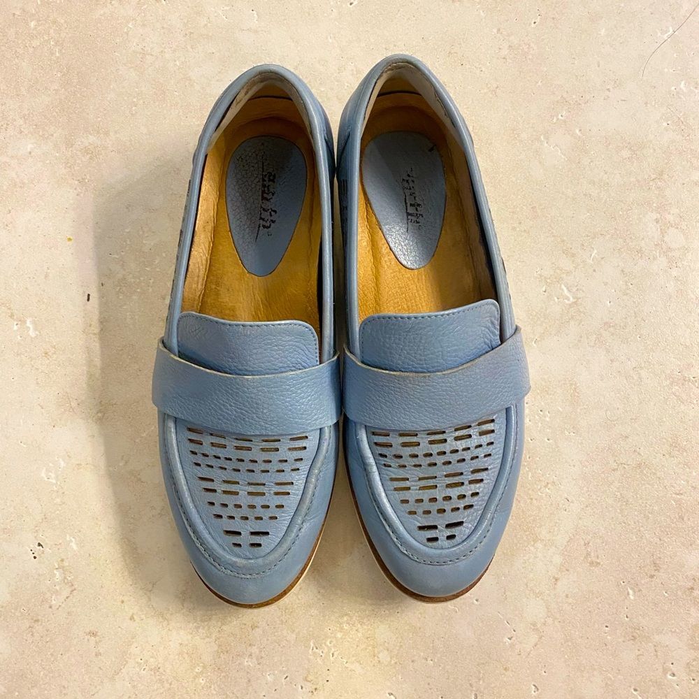 Earth loafers . Dusty blue. Size 6.5.  Worn twice!